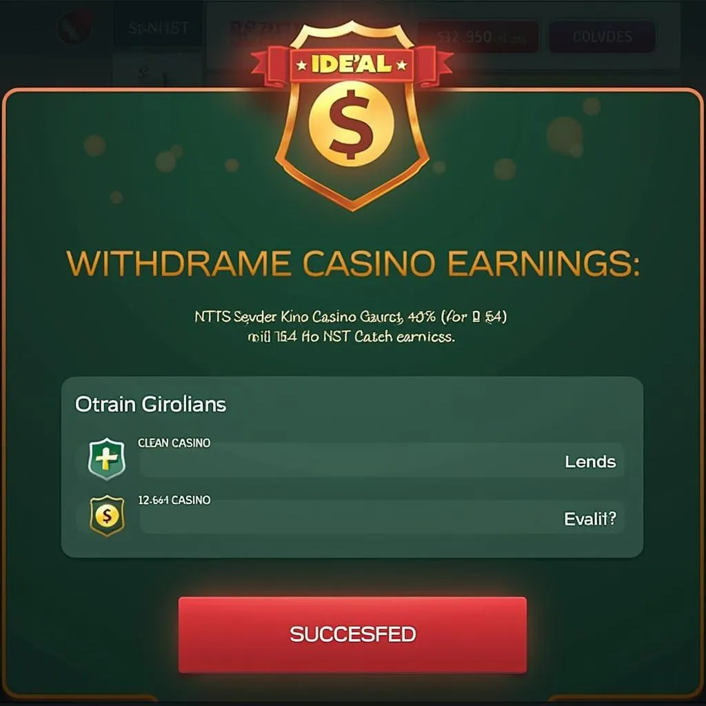Interface de retrait des gains simple et sécurisée